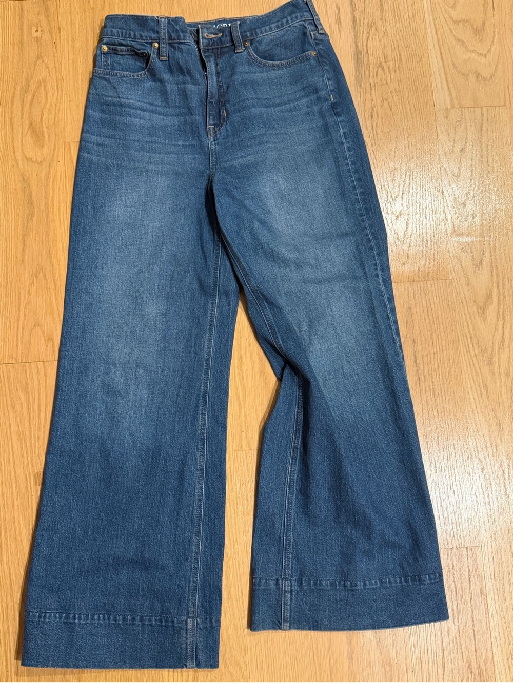 J. Crew Dark Indigo Wide Leg Trouser Jeans